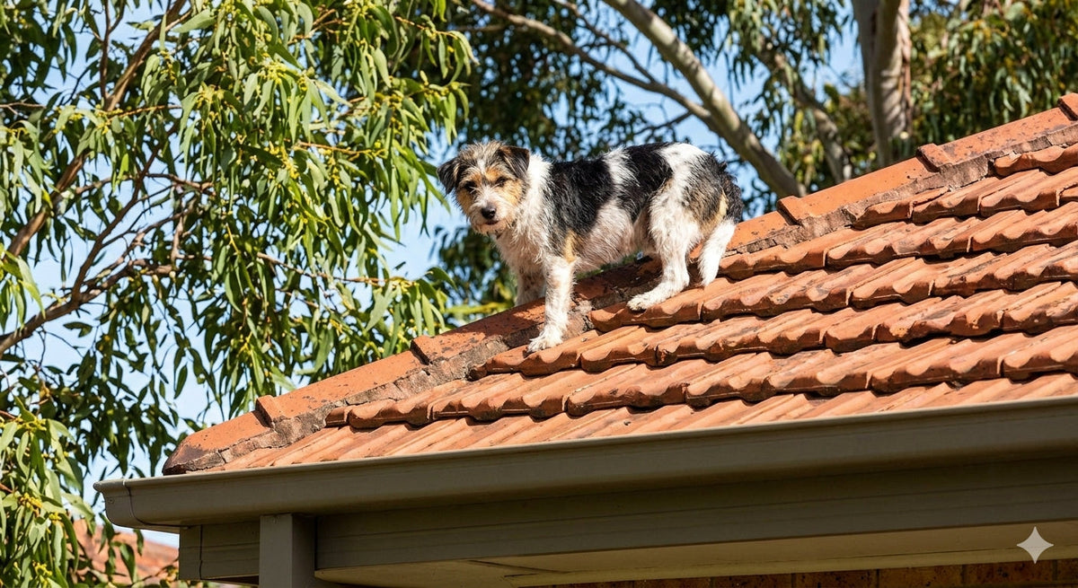 Melbourne Backyard Mystery Solved After Missing Pup Spotted Casual on Neighbour's Roof
