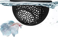 Floating Betta Hide & Shrimp Cave – 3D Printed Aquarium Hammock, Feeder & Rest Spot – Floating Betta Log & Cave Decor for Nano Tanks, Corydoras, Shrimp & Small Fish – Safe PLA, Patent Pending - Black - Size S
