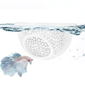 Floating Betta Hide & Shrimp Cave – 3D Printed Aquarium Hammock, Feeder & Rest Spot – Floating Betta Log & Cave Decor for Nano Tanks, Corydoras, Shrimp & Small Fish – Safe PLA, Patent Pending - White - Size S