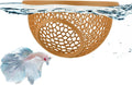 Floating Betta Hide & Shrimp Cave – 3D Printed Aquarium Hammock, Feeder & Rest Spot – Floating Betta Log & Cave Decor for Nano Tanks, Corydoras, Shrimp & Small Fish – Safe PLA, Patent Pending - Yellow - Size S