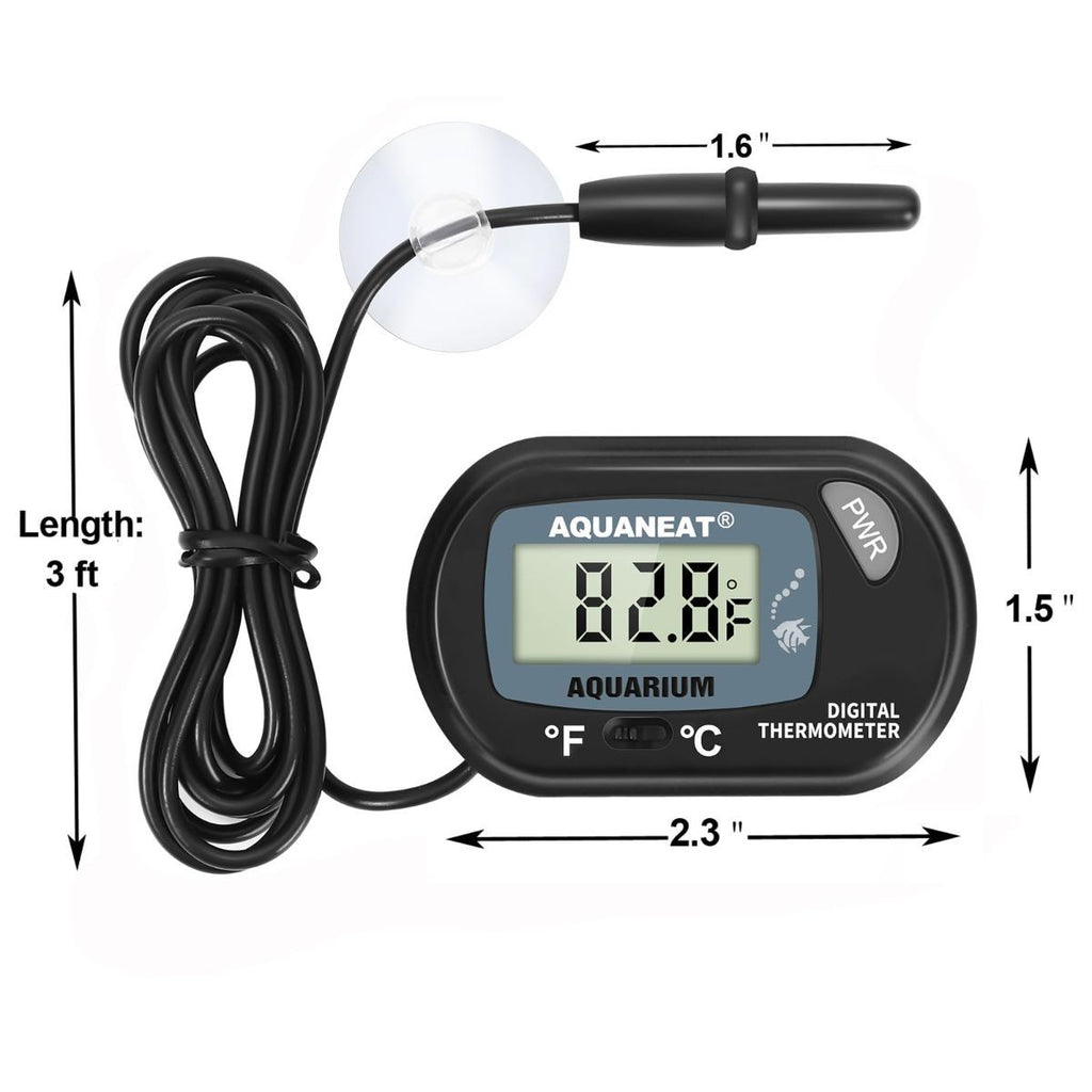 Aquarium Thermometer, Fish Tank Thermometer, Digital Temperature Test, with Large LCD Display (1 Pack)