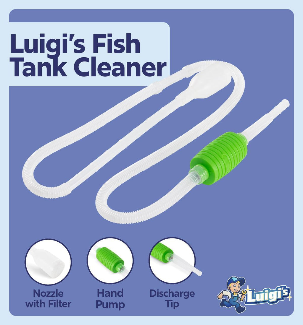 Fish Tank Cleaner - Turtle Tank Accessories - Gravel Vacuum for Aquarium - Hand Siphon Hose to Remove and Change Water or Sand in Minutes - Aquarium Cleaning Tools