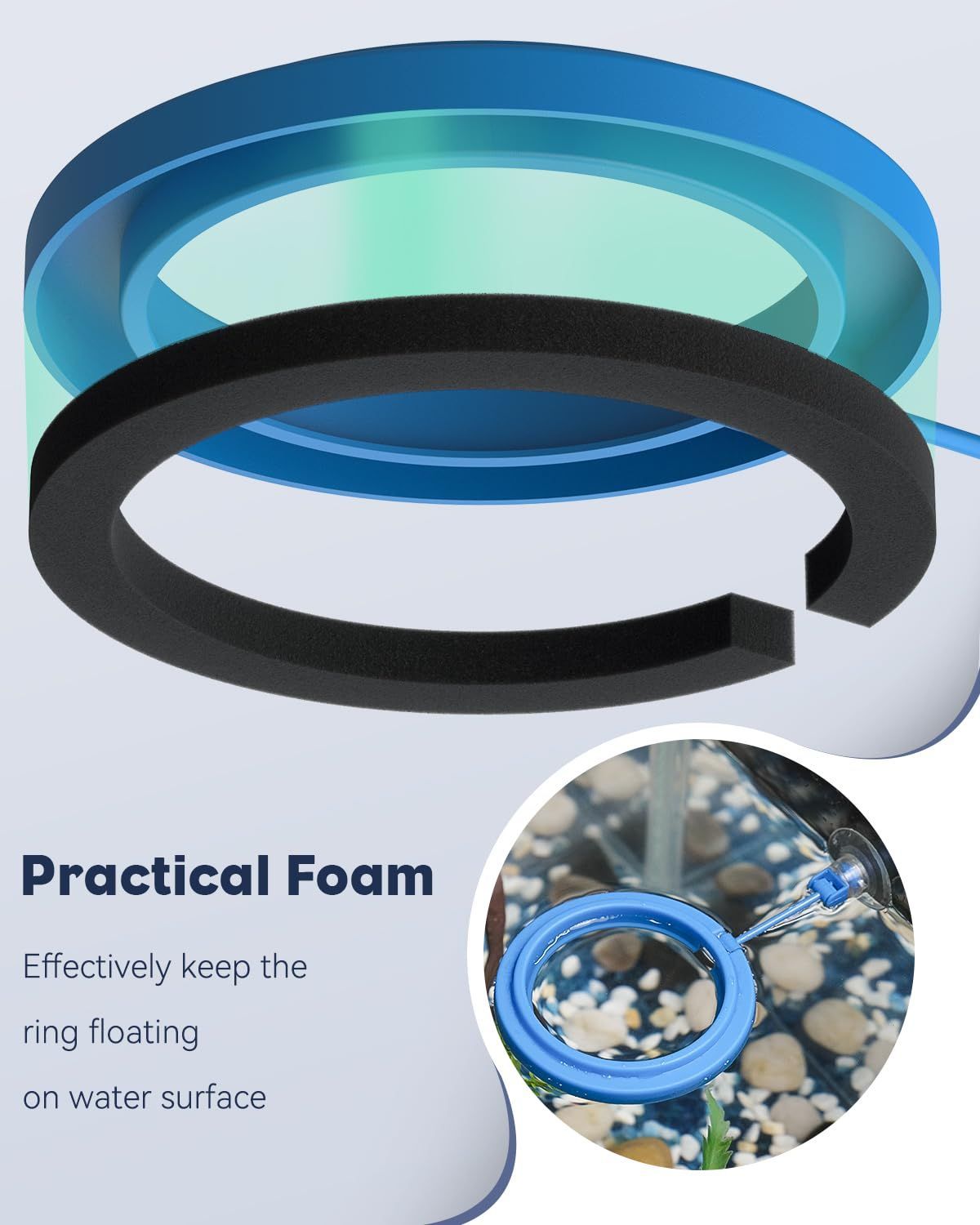 Betta Feeding Ring, Prevent Water Turbulence from Washing Food into Filter, Practical Round Floating Food, Suitable for Guppy, Goldfish and Other Small Fish (5 Pc)
