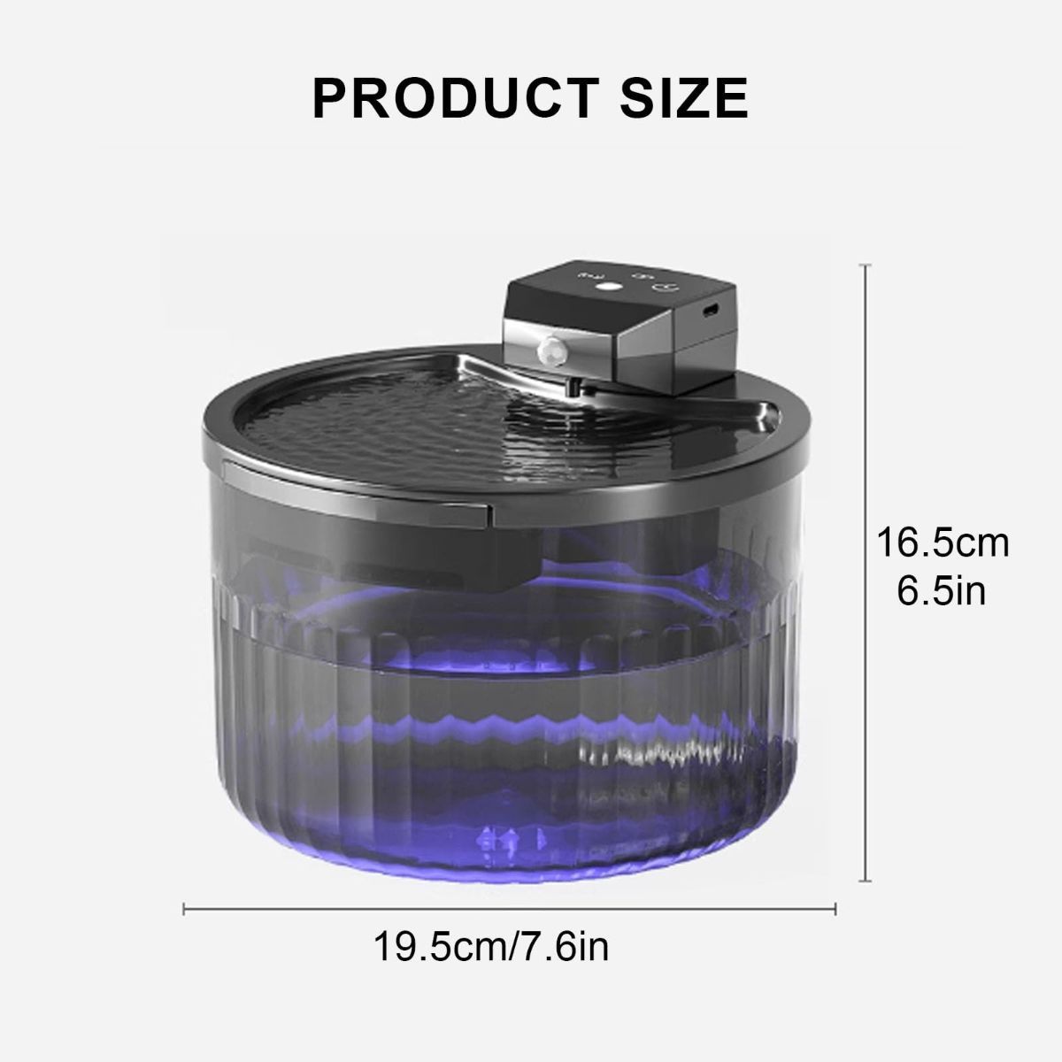 Wireless Cat Water Fountain for Drinking, 5000Mah Battery Powered Pet Water Fountain with Motion Sensor, 12 Filtersand Super Silent Pump for Cats and Dogs - White - Size 19.5*16.5cm