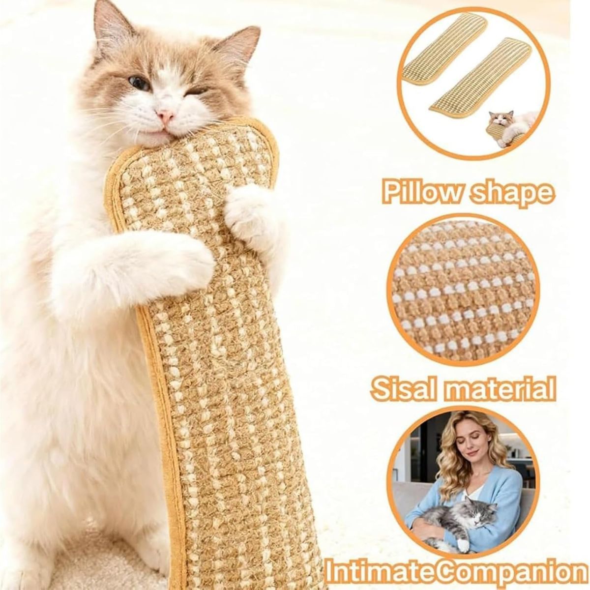 4PC Cat Toys Catnip Toys Interactive Cat Toys Catnip Kicker Soft Sisal Pillow Cat