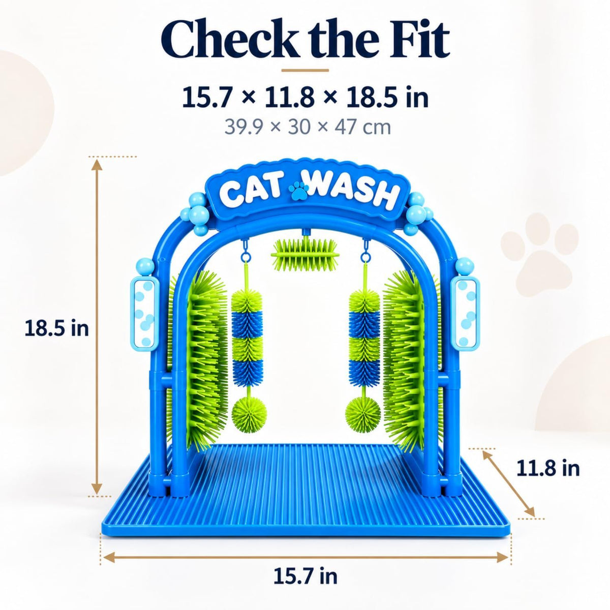Indoor Cat Self-Grooming Arch: Gentle Dry Massage & Hair Removal For Your Relaxed Cat (Blue)