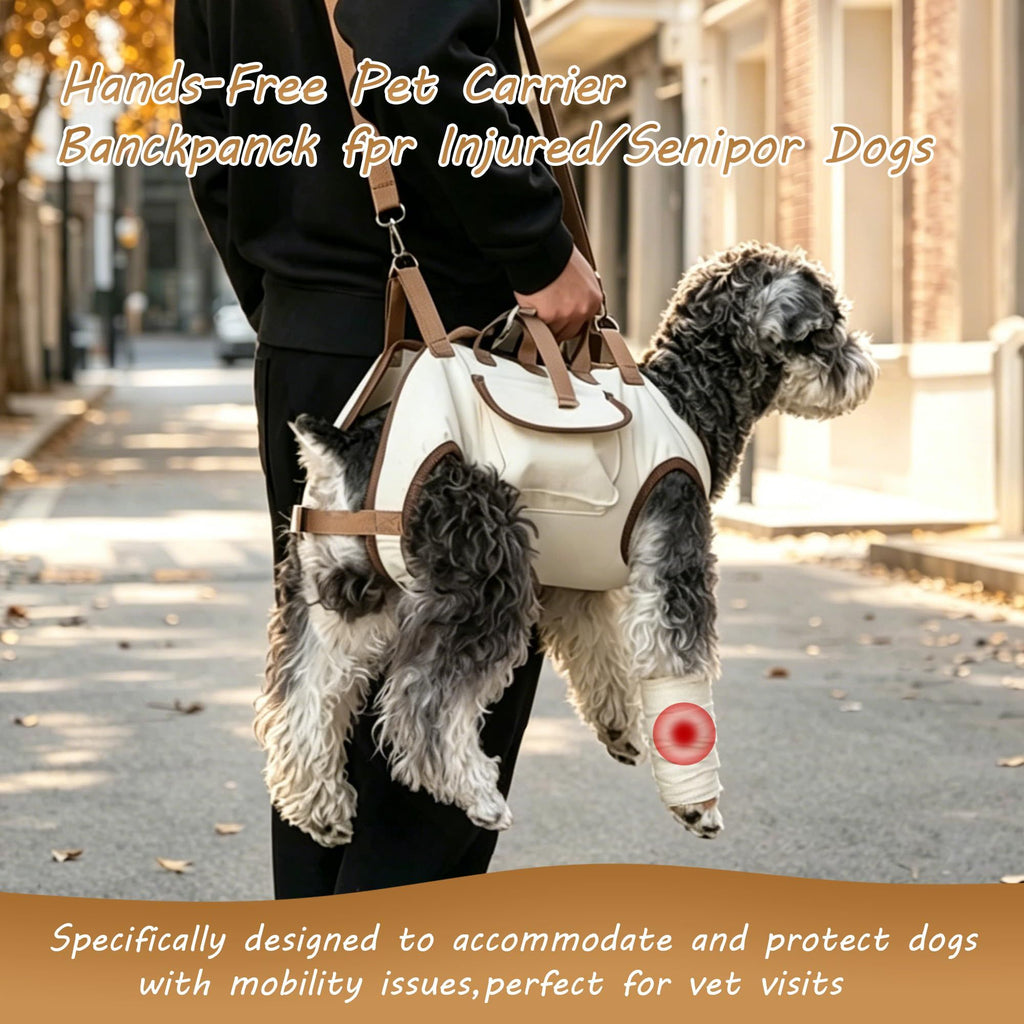 Hands Free Dog Backpack Carrier for Small Dogs, Breathable Pet Carrier with Adjustable Straps,Portable Shoulder Carrier Sling Backpack for Hiking, Camping, Walking, Cycling,S(Brown)