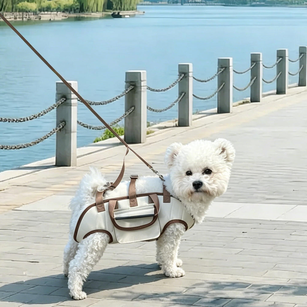 Hands Free Dog Backpack Carrier for Small Dogs, Breathable Pet Carrier with Adjustable Straps,Portable Shoulder Carrier Sling Backpack for Hiking, Camping, Walking, Cycling,L(Brown)