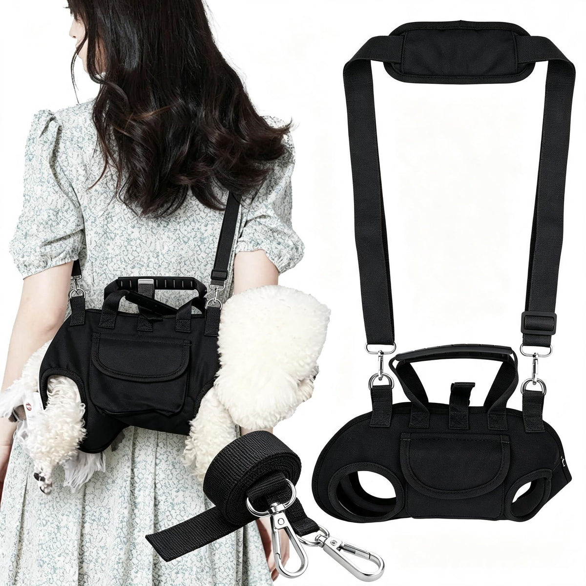 Hands Free Dog Backpack Carrier for Small Dogs, Breathable Pet Carrier with Adjustable Straps,Portable Shoulder Carrier Sling Backpack for Hiking, Camping, Walking, Cycling,XL(Brown)
