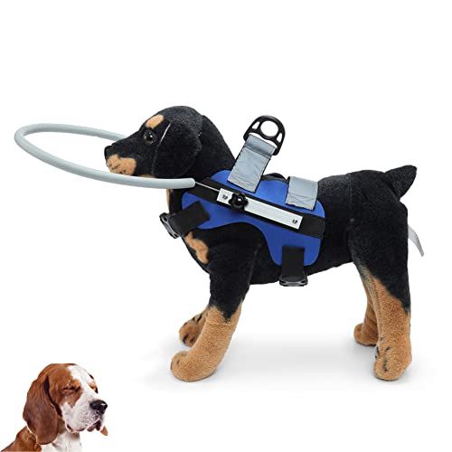 Blind Dog Ring,Adjustable Blind Dog Harness,Blind Dog Bumper to Protect Cats and Dogs with Blindness, Blurred Vision, Sick Eyes from Collision, S (Red)