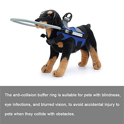 Blind Dog Ring,Adjustable Blind Dog Harness,Blind Dog Bumper to Protect Cats and Dogs with Blindness, Blurred Vision, Sick Eyes from Collision, M (Red)