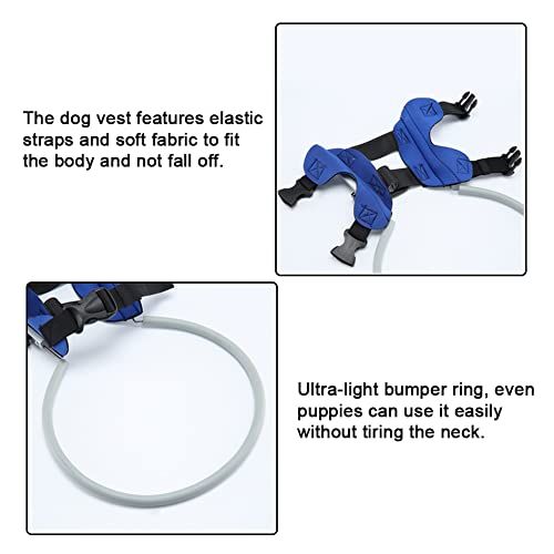Blind Dog Ring,Adjustable Blind Dog Harness,Blind Dog Bumper to Protect Cats and Dogs with Blindness, Blurred Vision, Sick Eyes from Collision, M (Red)