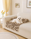 Calming Dog Bed Mats, Couch Bed Mat, Soft Flannel 3-Sided Bolster Pet Sofa Bed Supports Head & Neck(Brown)