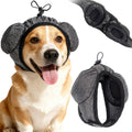 28dB Dog Ear Muffs Noise Protection,soft polyester, neoprene, noise relief for fireworks, thunderstorms, grooming, fits all breeds no flap ear wrap, L (Gray)