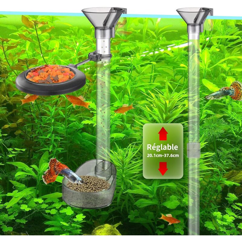 Assembled Feeding Tube, Aquarium Feeding Tube, Two Feeding Positions For Upper And Lower Fish (20-37Cm)