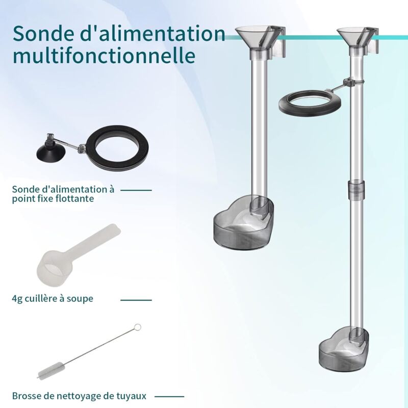 Assembled Feeding Tube, Aquarium Feeding Tube, Two Feeding Positions For Upper And Lower Fish (20-37Cm)