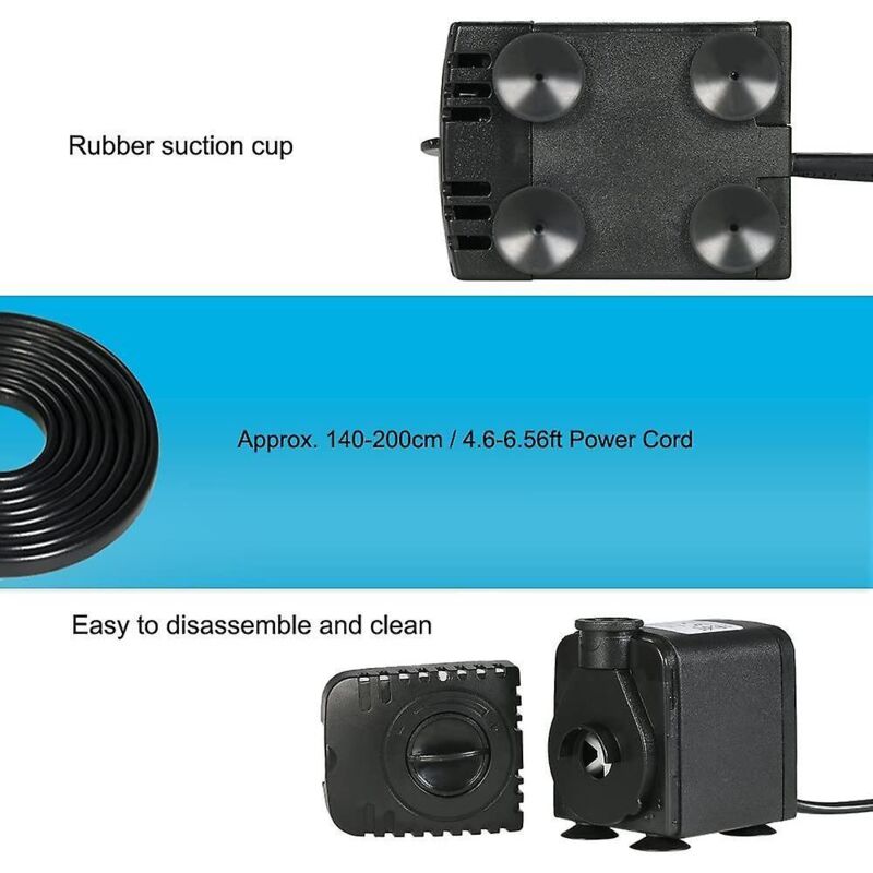 Submersible Water Pump, 600L/H 8W Water Pump, For Aquarium Tabletop Fountains, Pond Water Gardens And Hydroponic
