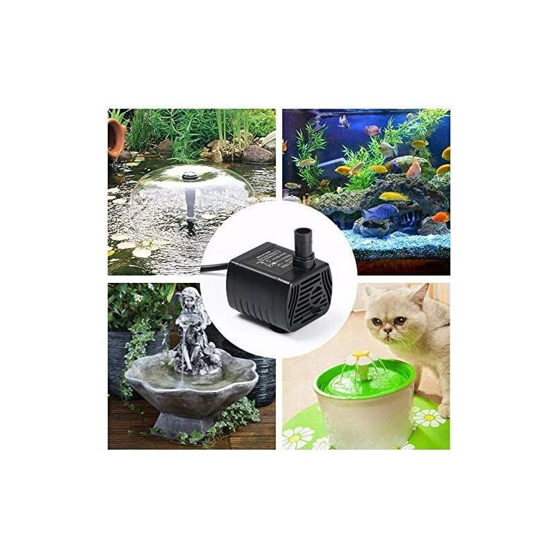 Submersible Water Pump, Aquarium Pump Adjustable 200L/H 3W Ultra-Quiet Catit Usb Pump For Pond Fish Tank Fountain Fish