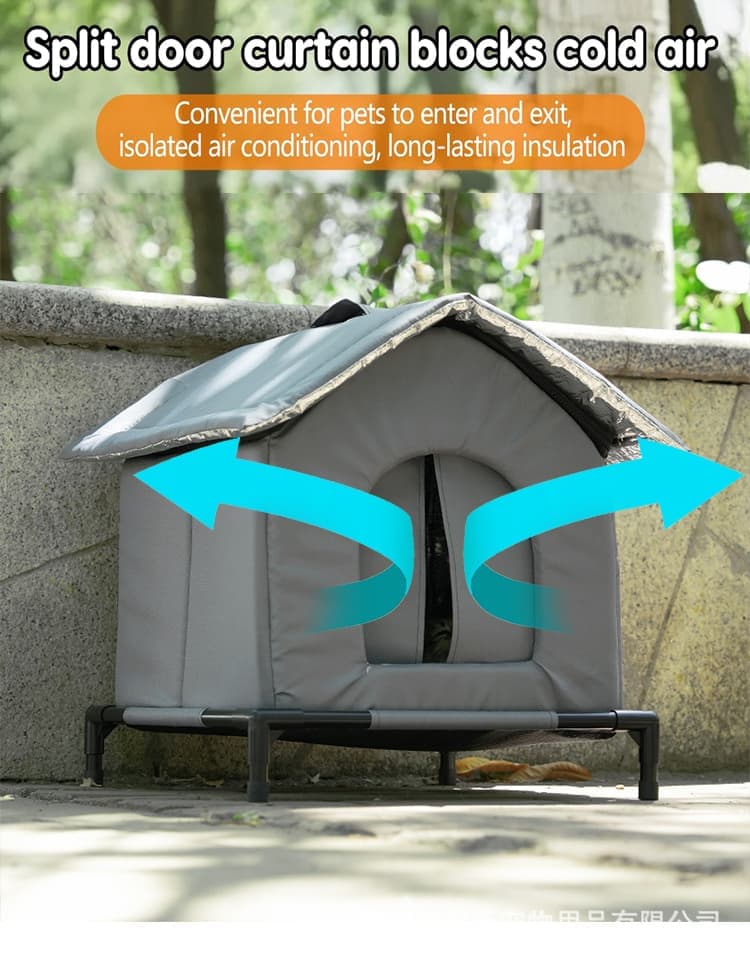 Gray Cat and Dog Bed, Waterproof Insulated Durable Pet House, Compatible with Cats and Dogs, Winter Pet Basket, 42x42cm