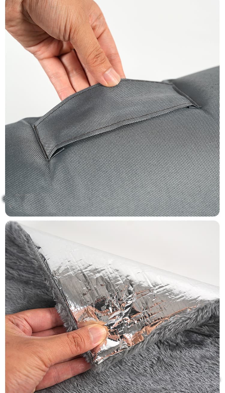 Gray Cat and Dog Bed, Waterproof Insulated Durable Pet House, Compatible with Cats and Dogs, Winter Pet Basket, 42x42cm