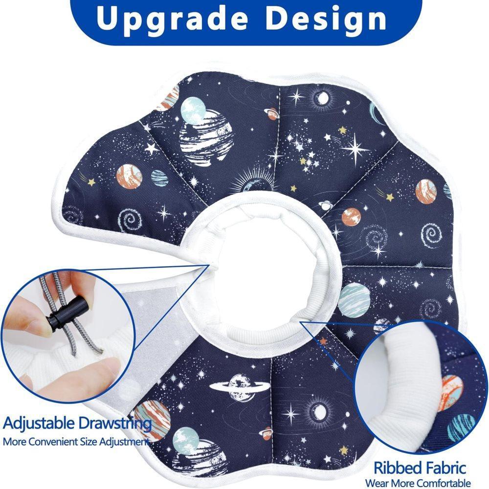 1 Adjustable Protective Collar for Cats and Dogs with Velcro, Blue, S, Compatible with Cats