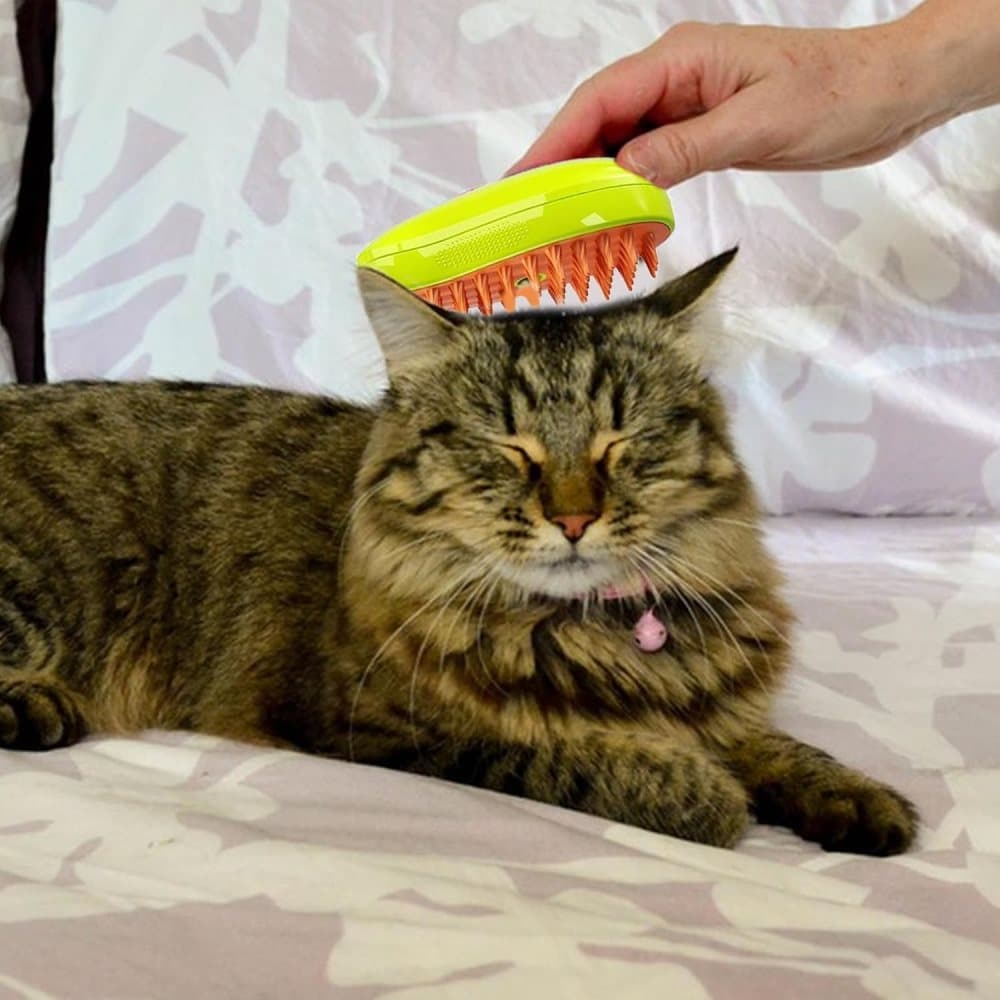 Pet Brush for Cats and Dogs, Yellow, Compatible with All Pets
