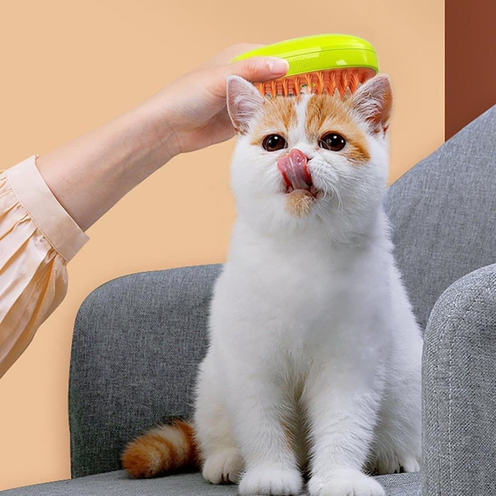 Pet Brush for Cats and Dogs, Yellow, Compatible with All Pets