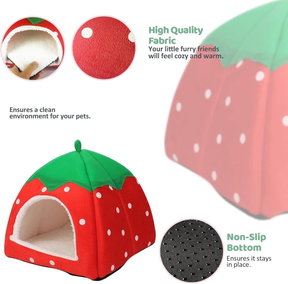 1 Pack Small Animal House for Guinea Pigs and Rabbits, Cat Bed for Sleep Play Rest, Compatible with Smultron Pet, 48×48×48cm