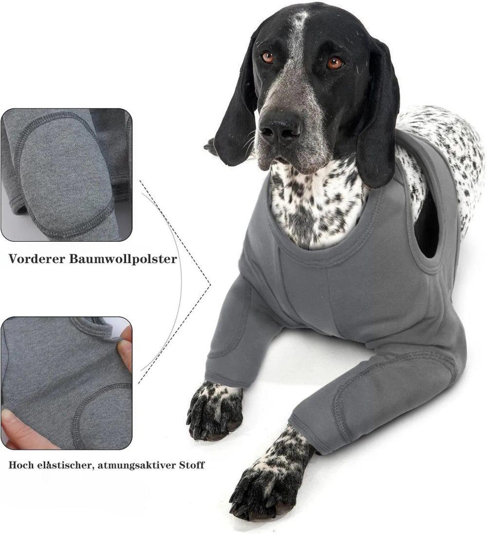 Elastic Dog Elbow Protector XL, Light Gray, Breathable for Post-Surgery, Prevents Licking and Biting