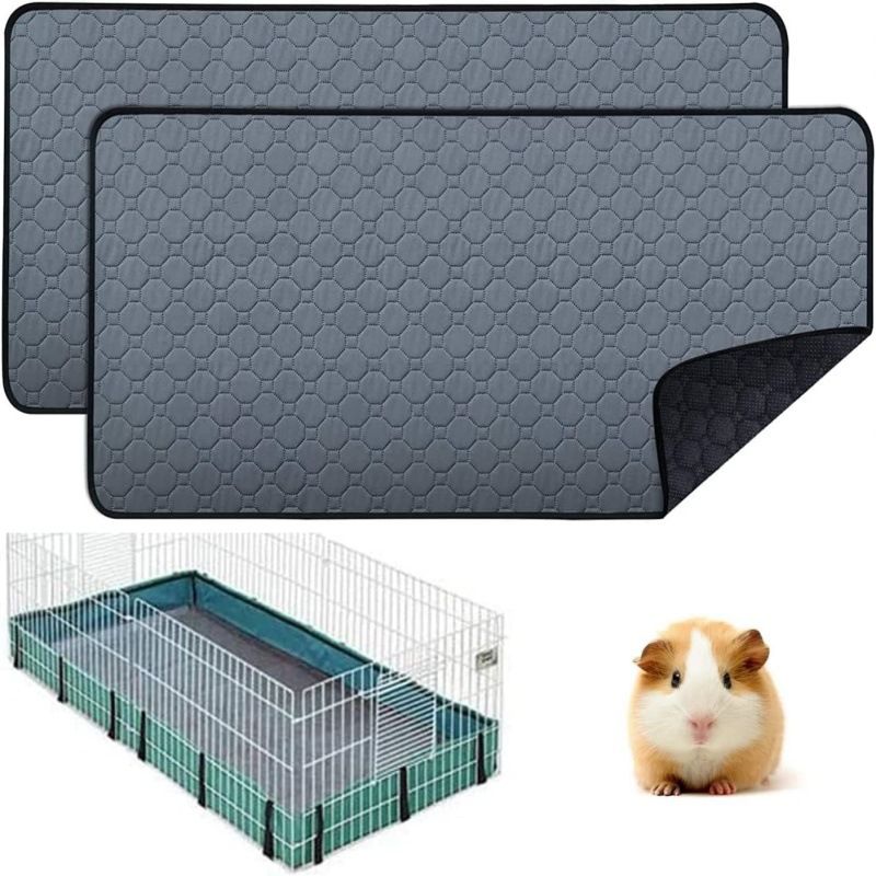 Waterproof Non-slip Washable & Reusable Guinea Pig Mat (Fabric) Size: 600mm*1200mm Color: Grey for Rabbits/Guinea Pigs (1pc)