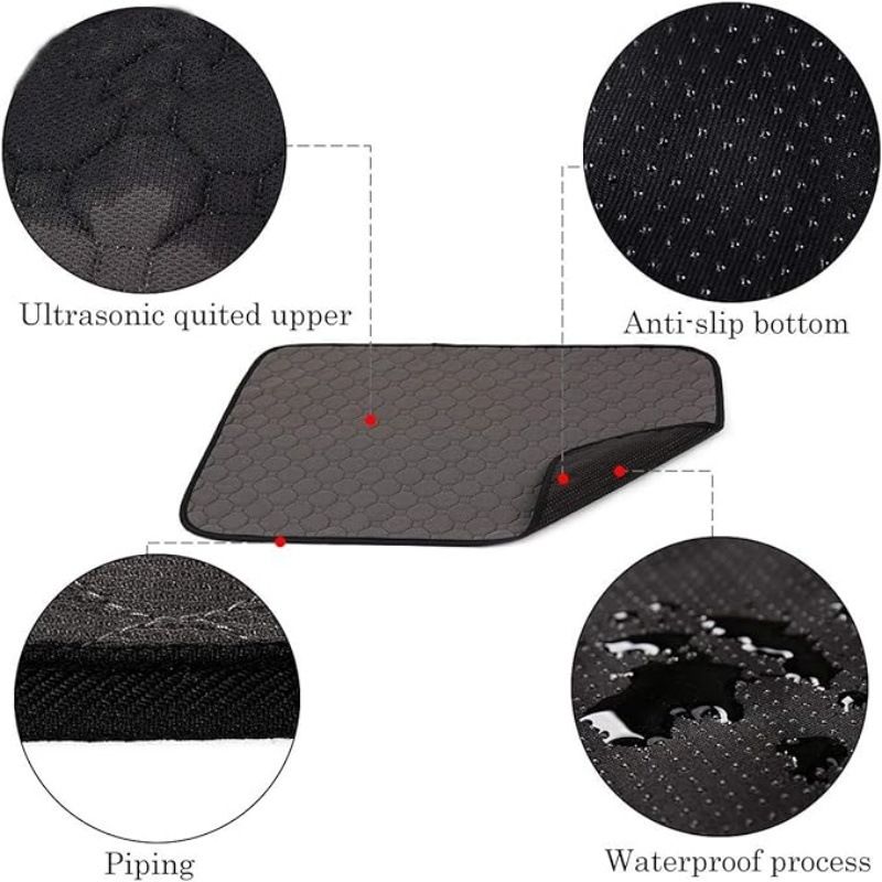 Waterproof Non-slip Washable & Reusable Guinea Pig Mat (Fabric) Size: 600mm*1200mm Color: Grey for Rabbits/Guinea Pigs (1pc)