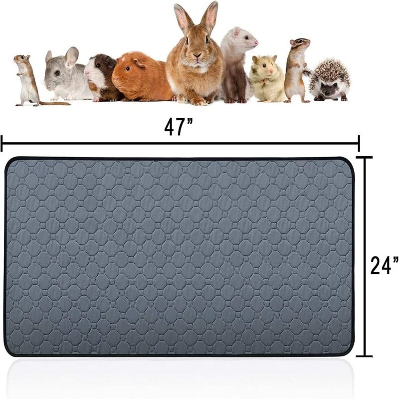 Waterproof Non-slip Washable & Reusable Guinea Pig Mat (Fabric) Size: 600mm*1200mm Color: Grey for Rabbits/Guinea Pigs (1pc)