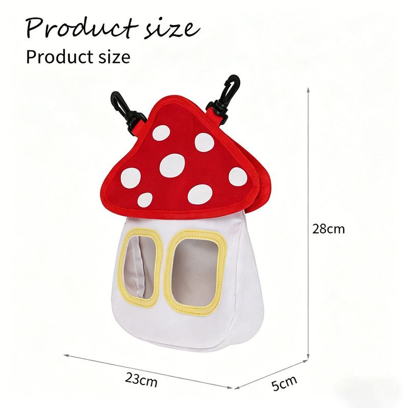 Pet Hay Feeder Bag (Oxford Cloth) Size: 280mm*230mm*50mm Color: Red/White for Rabbits/Guinea Pigs (1pc)