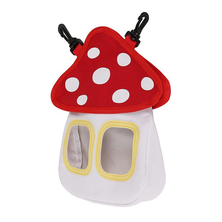 Pet Hay Feeder Bag (Oxford Cloth) Size: 280mm*230mm*50mm Color: Red/White for Rabbits/Guinea Pigs (1pc)