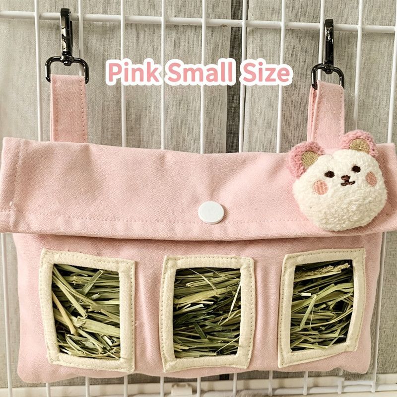 Hanging Hay Bag (Cotton Canvas) Size: 225mm*155mm Color: Yellow for Rabbits/Guinea Pigs (1pc)