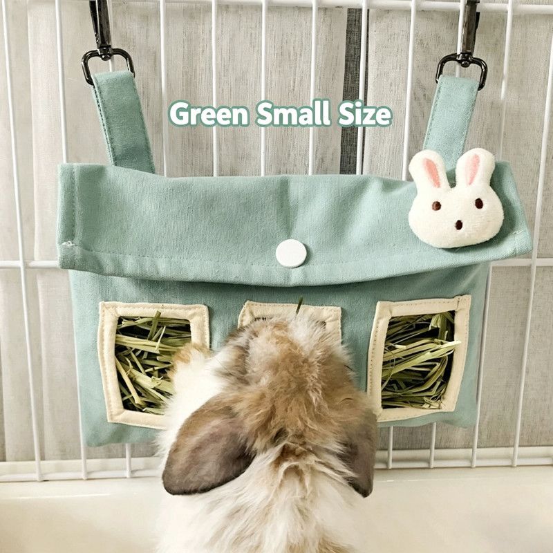Hanging Hay Bag (Cotton Canvas) Size: 225mm*155mm Color: Yellow for Rabbits/Guinea Pigs (1pc)