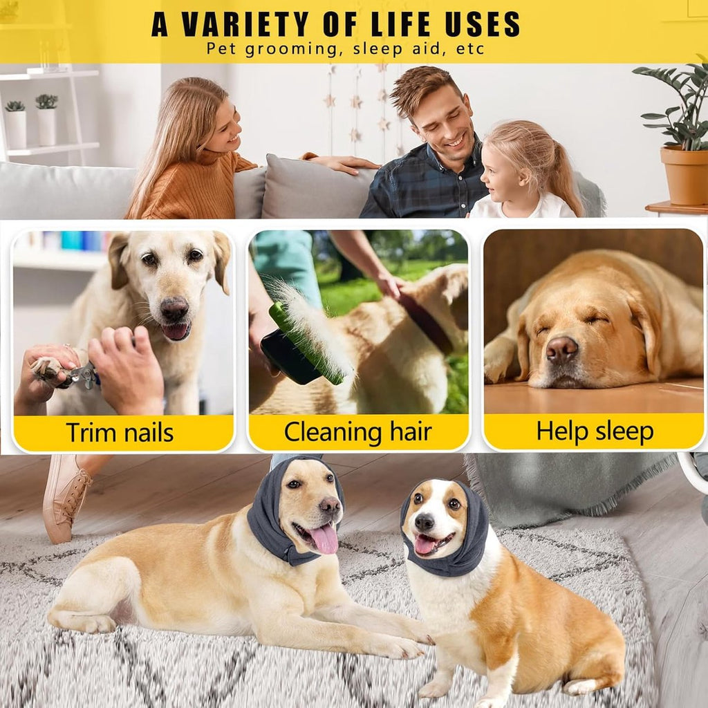 M - Noise-Reducing Ear Protectors for Dogs - Dog Ear Protector - Ear Protector for Dogs - Dog Ear Protector - Dog Ear Protection - Pet Cone - Noise-Dampening Dog Headband - Noise-Reducing Dog Ear Warmer - Keep Warm - Adjustable