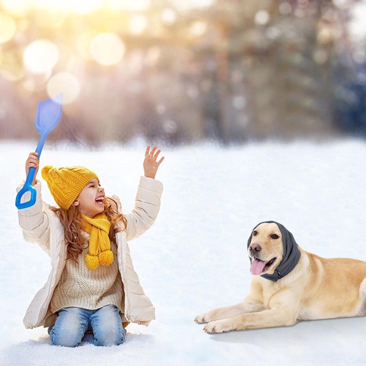 M - Noise-Reducing Ear Protectors for Dogs - Dog Ear Protector - Ear Protector for Dogs - Dog Ear Protector - Dog Ear Protection - Pet Cone - Noise-Dampening Dog Headband - Noise-Reducing Dog Ear Warmer - Keep Warm - Adjustable