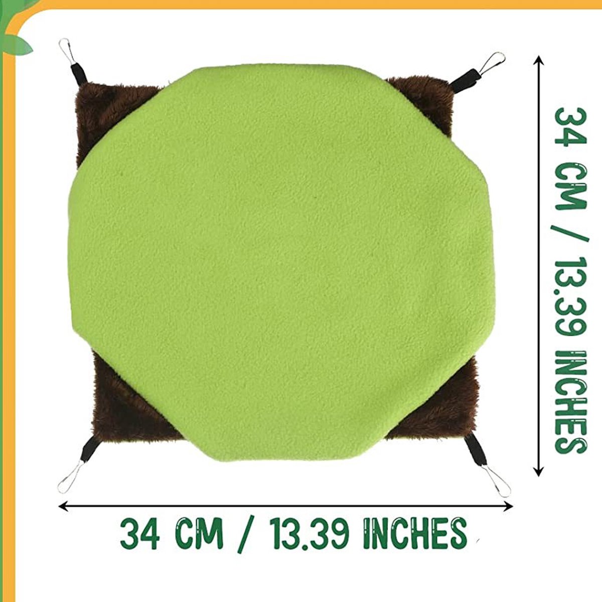 Hammock - 3 Pieces - Swing - Hamster Hammock - Rodent Cage - Rodent House - Rodent Hammock - Small Rodents - Hamster Toys - Mouse Toys - Hamster Bed - For Hamsters/Mice/Gerbils/Ferret/Guinea Pig - 34x34cm - Soft And Warm