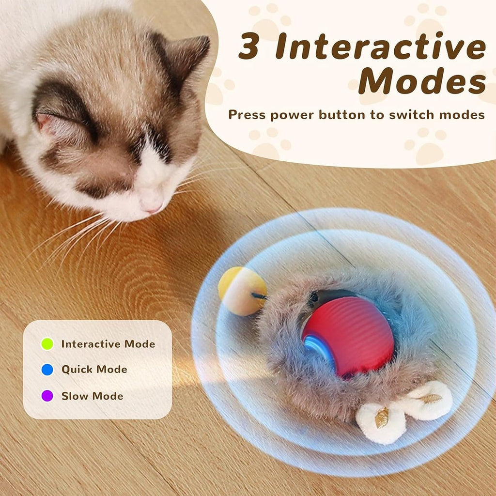 Cat Toys - Cat Balls - Interactive Cat Toy Ball - Cat Toys - Electric Toy Ball - Cat Toys - Automatically Moving Ball - Attracts Indoor Cats - Cat Ball for Play and Interaction