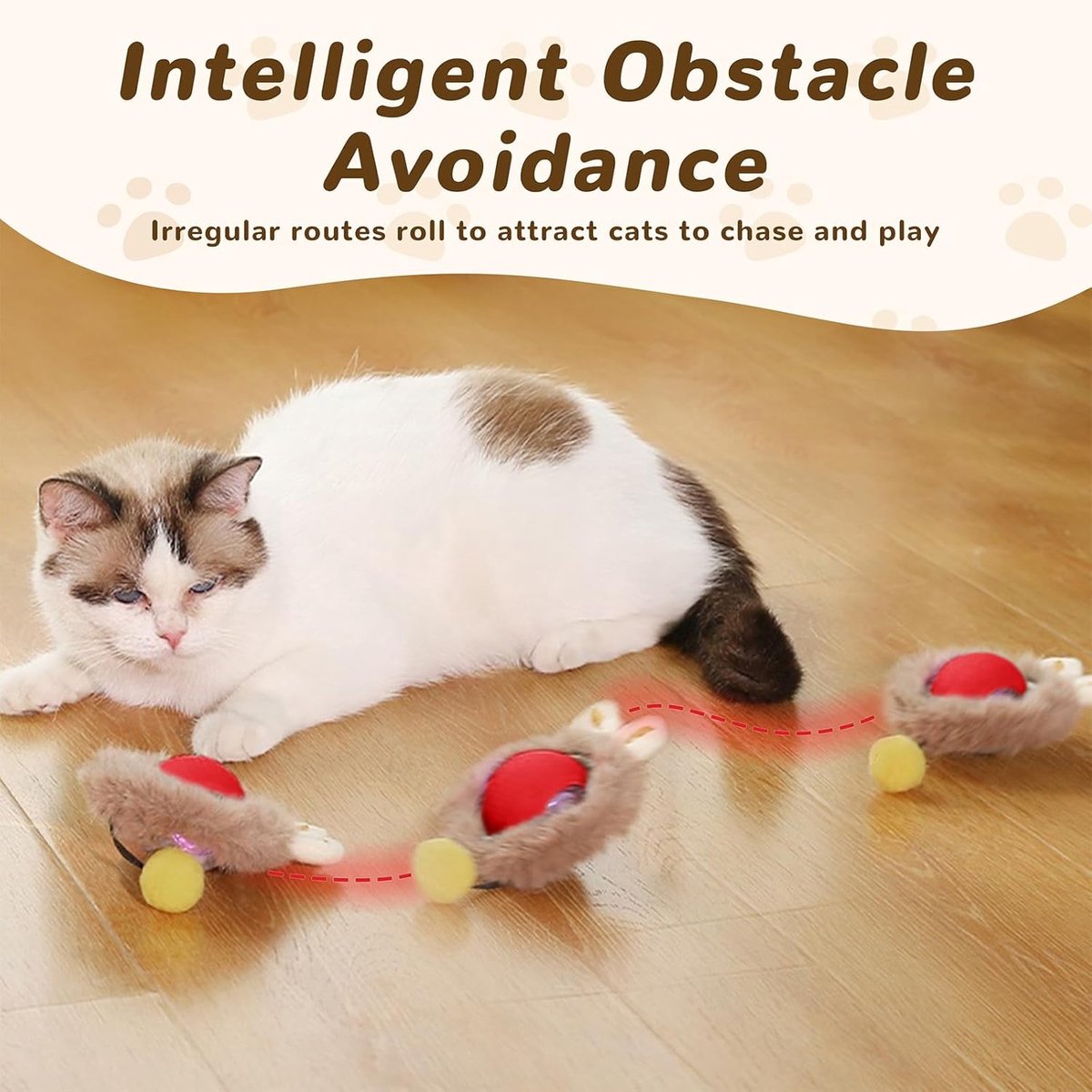 Cat Toys - Cat Balls - Interactive Cat Toy Ball - Cat Toys - Electric Toy Ball - Cat Toys - Automatically Moving Ball - Attracts Indoor Cats - Cat Ball for Play and Interaction