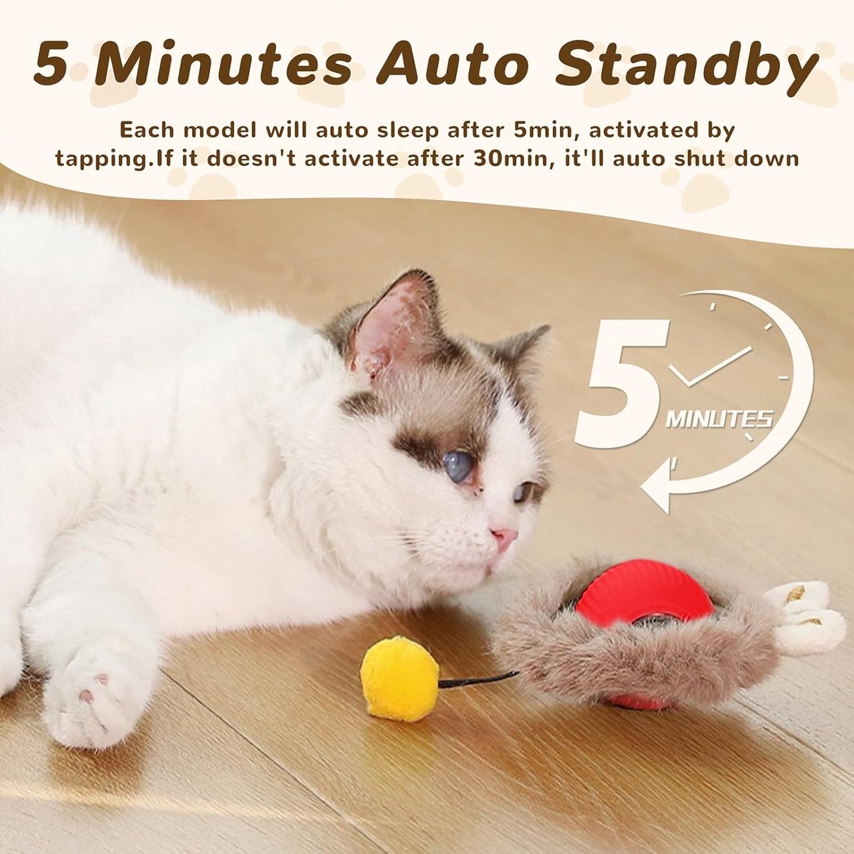 Cat Toys - Cat Balls - Interactive Cat Toy Ball - Cat Toys - Electric Toy Ball - Cat Toys - Automatically Moving Ball - Attracts Indoor Cats - Cat Ball for Play and Interaction