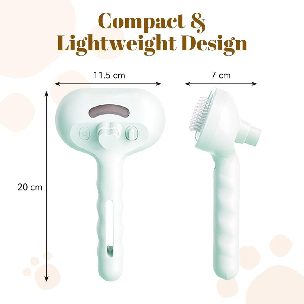 Cat Steam Brush - Dog Steam Brush - 3 in 1 Pet Spray Shedding Comb for Cats and Dogs - Dog Steam Brush - Pet Grooming Brush with Spray - Cat Steam Brush - Pets - Dog Brush - for Shedding & Grooming - White
