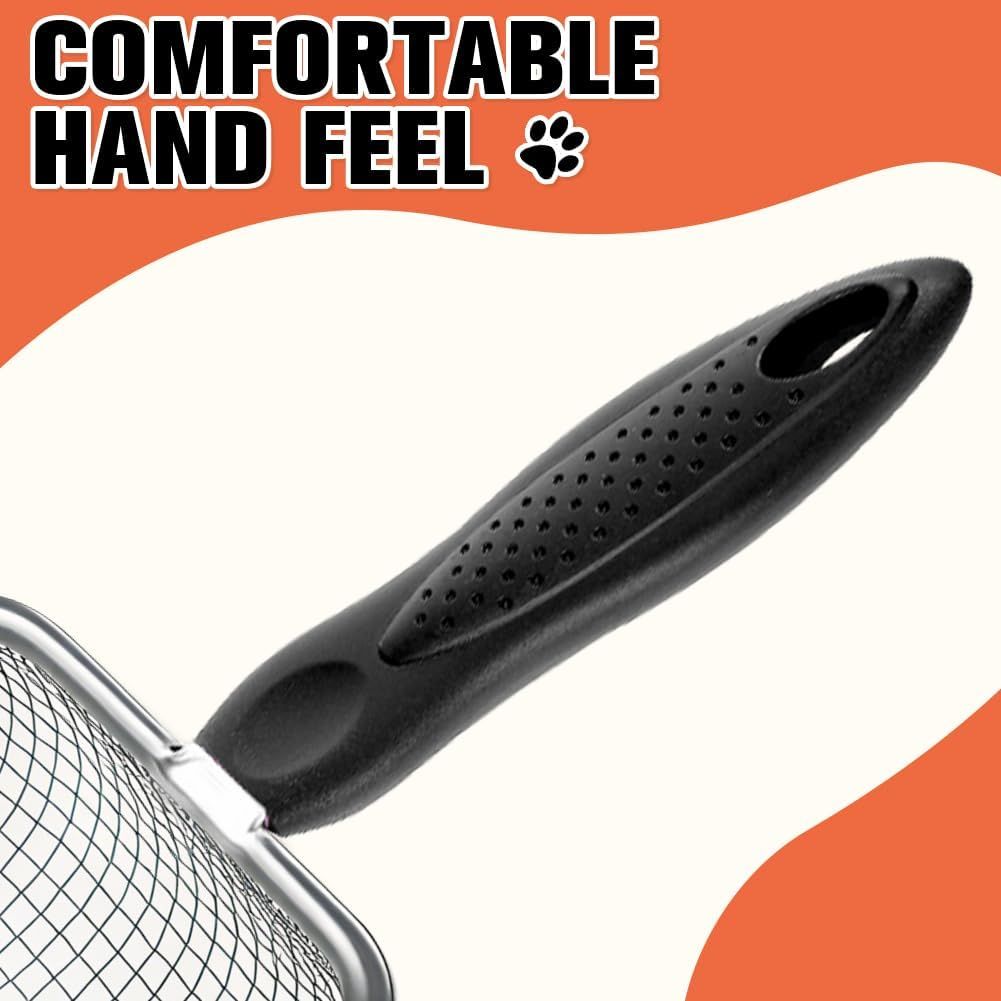 Cat Litter Scoop, Sturdy Litter Cleaner Corner Shovel, Stainless Steel Mesh Litter Shovel, Easy to Clean Reptile Terrarium Sand Waste, Black