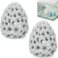 2 Pack Shrimp Dome Aquarium Caves, Suction Cup Fish Tank Hideouts for Shrimp, Bettas and Guppies to Rest, Hide and Breed, White