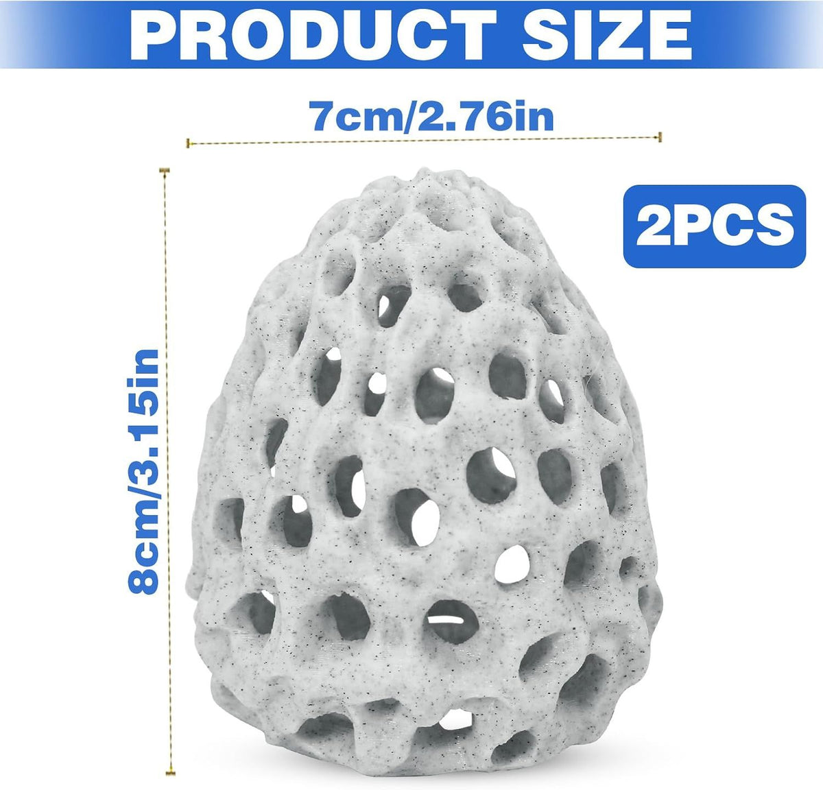 2 Pack Shrimp Dome Aquarium Caves, Suction Cup Fish Tank Hideouts for Shrimp, Bettas and Guppies to Rest, Hide and Breed, White