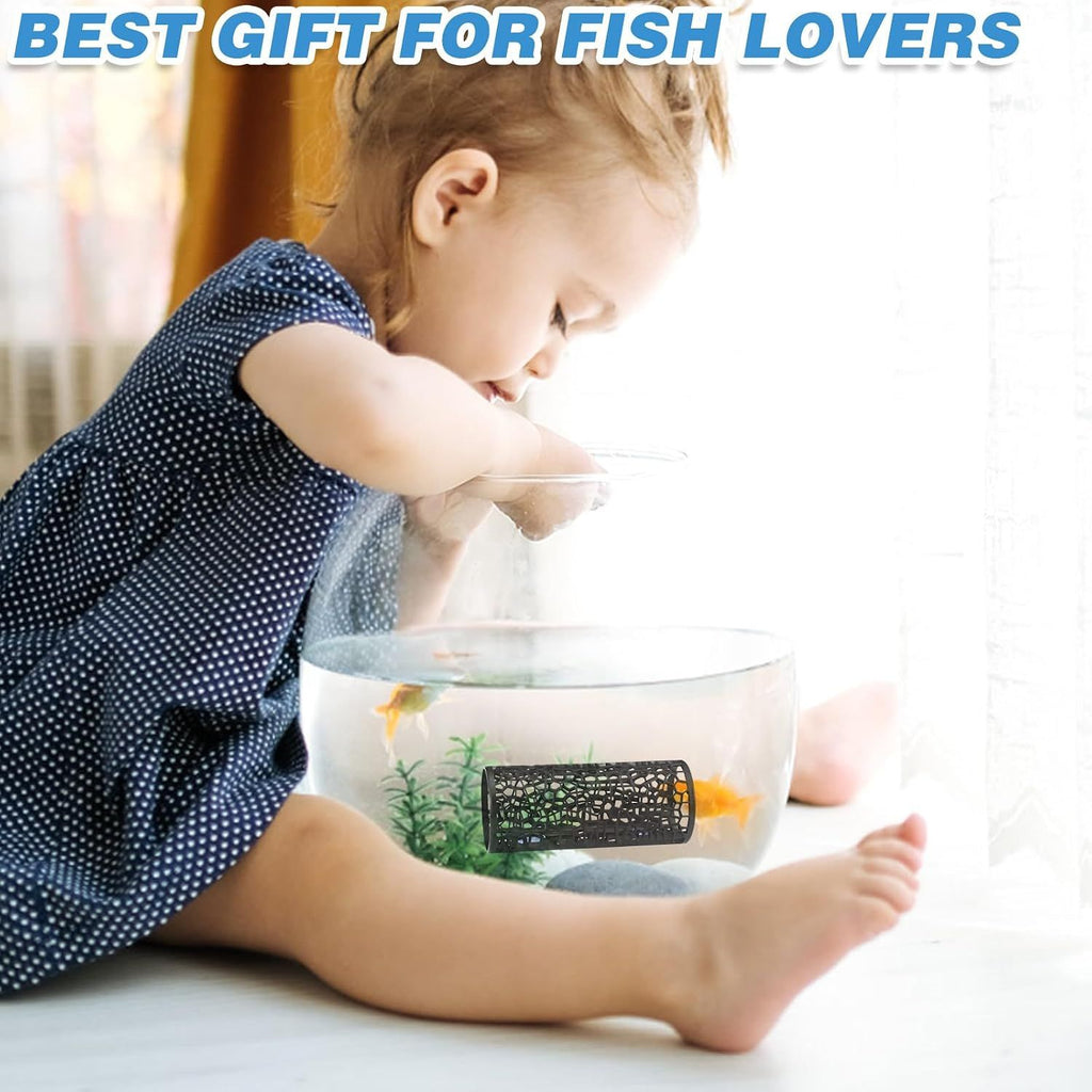 2 Pack Betta Fish Tank Decorations, Suction Cup Aquarium Hideouts for Shrimp, Small Fish, Breeding, Resting and Play, Black
