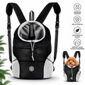 Pet Carrier Backpack with Breathable Mesh Panels, Safety Strap and Adjustable Shoulder Straps for Small Dogs and Cats, Black, Size L