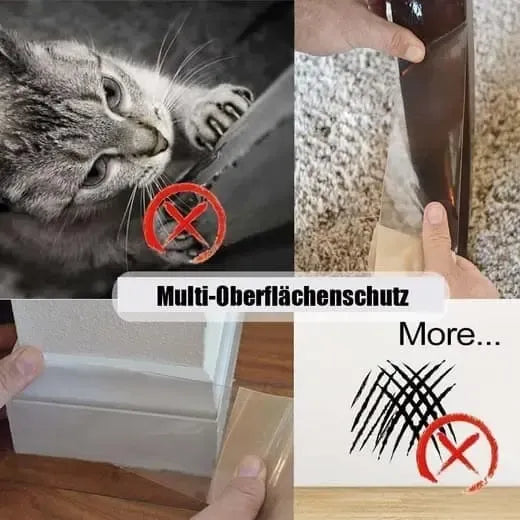Clear Self-Adhesive Cat Scratch Protector Film, Cut-to-Size Furniture Guard for Sofas, Doors and Chairs, 45 x 300 cm
