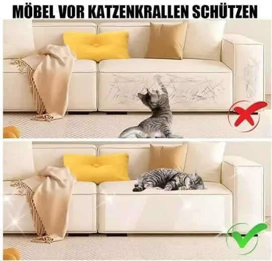 Clear Self-Adhesive Cat Scratch Protector Film, Cut-to-Size Furniture Guard for Sofas, Doors and Chairs, 45 x 300 cm